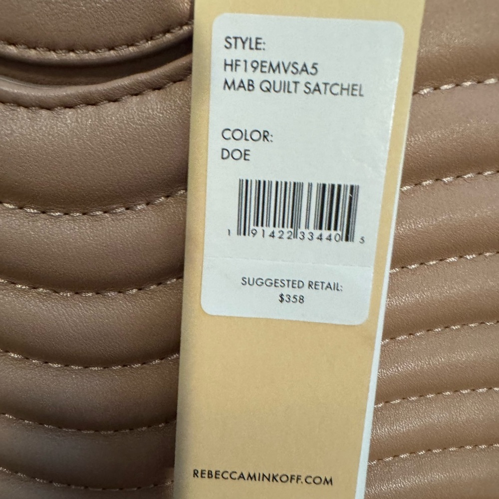 NWT - Rebecca Minkoff M.A.B Quilted Satchel - Doe - Picture 10 of 10